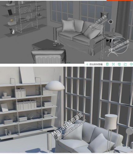 maya 模型 素材 场景模型 写实场景 室内一角
