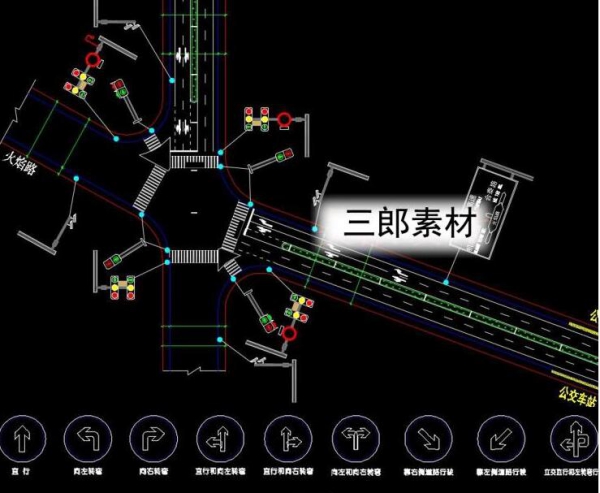 道路马路交通标志标识牌标线设施CAD施工图马路高速公路CAD图库