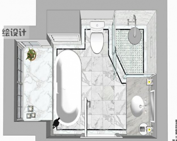 sketchup模型现代简约北欧美式欧式卫生间室内家装草图大师SU模型