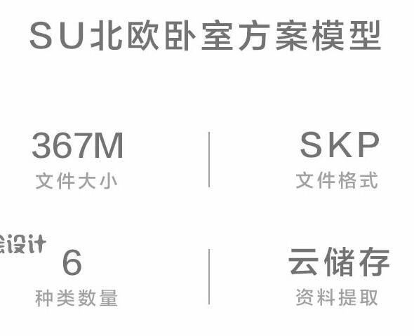 北欧卧室简约原木草图大师sketchup源文件su模型室内设计方案资料