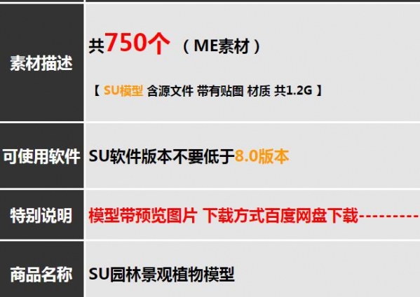 sketchup模型园林景观植物乔木花卉灌木绿化SU草图大师模型素材库