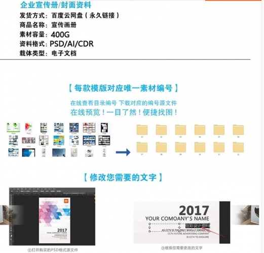 公司企业产品宣传单画册PSD CDR AI封面内页版式排版设计素材模板