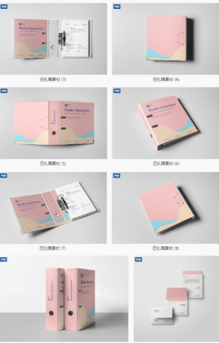 办公用品智能贴图样机资料文件夹效果vi设计标志psd设计素材