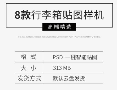 新款行李箱旅行箱提拉杆箱智能贴图样机外观VI效果图展示PSD模板