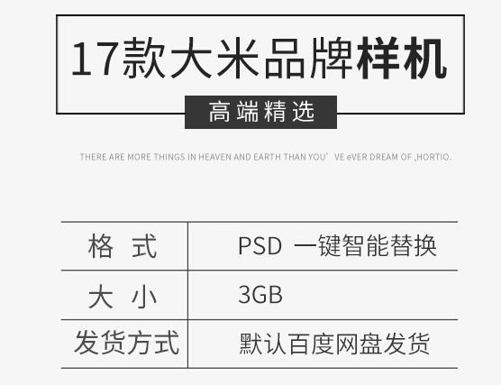 中式大米农副产品杂粮食品牌包装效果图VI设计智能贴图样机PS素材