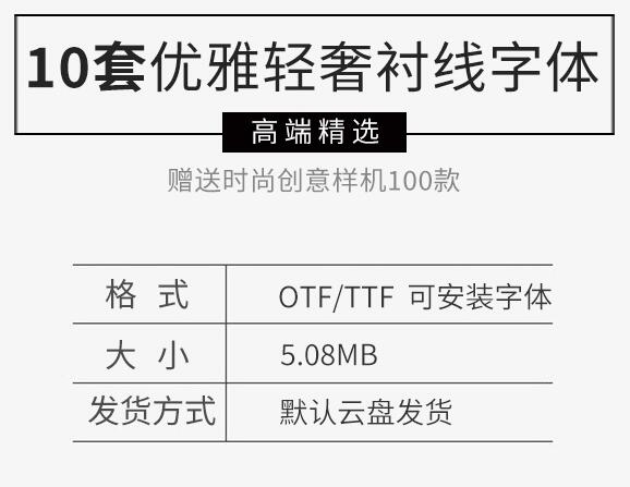 高级优雅轻奢酸性衬线杂志海报标题品牌徽标Logo设计PS英文字体