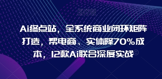 Ai终点站，全系统商业闭环矩阵打造，帮电商、实体降70%成本，12款Ai联合深度实战【0906更新】